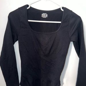 mrignt black long sleeve bodysuit